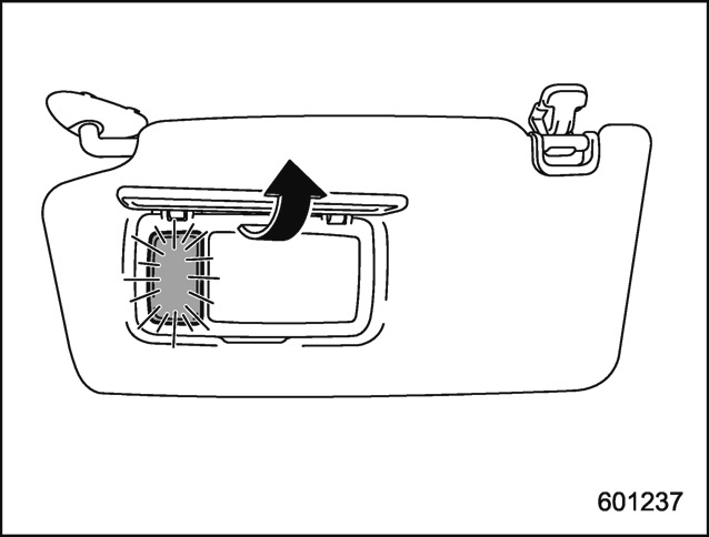 Miroir de courtoisie à éclairage 