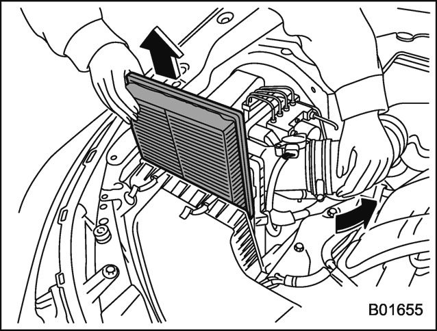 Remplacement de l’élément du filtre à air