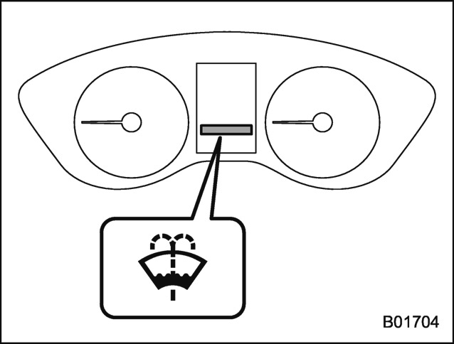 Témoin avertisseur de liquide de laveglace de pare-brise (type B)